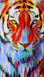 Tiger Art Print By Chris Butler In 2020 Tiger Art Animal Paintings Acrylic Colorful Animal Paintings