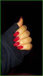 Round Acrylic Nails In Red Rounded Acrylic Nails Red Acrylic Nails Christmas Nails Acrylic