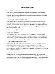 Artikel kesehatan merupakan tulisan artikel yang isinya memberikan informasi seputar dunia kesehatan. Artikel Kesehatan