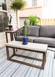 Amsterdam outdoor coffee table, gray concrete by modloft. Concrete Outdoor Side Table Made From Pavers Free Build Plans
