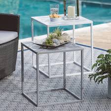 Coral Coast Cortina Square Metal Patio Nesting Tables Set Of 2 From Hayneedle Com Nesting Tables Table Settings Table