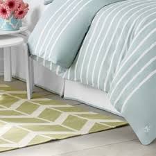 Jill Rosenwald By Westpoint Home Capri Seaside Aqua Queen 15 In Bed Skirt 1c13265 Striped Bedding Bed Modern Bedroom