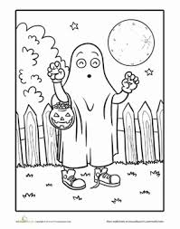 Pumpkin and leaves coloring page. Halloween Ghost Worksheet Education Com