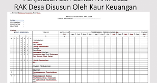 Contoh kasus :• sebuah perusahaan mempersiapkan anggaran kasuntuk tahun 2013. Penjelasan Dan Contoh Format Rak Desa Media Desa