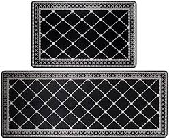 Textured bottom makes your mat stay in place and helps prevent your family from sliding. Amazon Com Hebe Anti Fatigue Kitchen Rug Sets 2 Piece Non Skid Kitchen Floor Mats 17 X48 17 X28 Cushioned Comfort Standing Mat Waterproof Kitchen Runner Mats Diamond Kitchen Dining