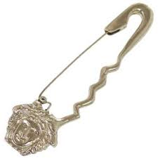 versace medusa safety pin brooch