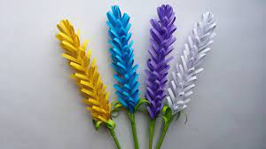 Diy How To Make Lavender Paper Flower Easy Lavender Flower For Biggi Lavender Paper Flowers Lavender Crafts Paper Flower Tutorial