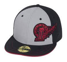 Men S Black Label 1 Winged 59fifty Baseball Cap Mens Leather Hats Harley Davidson Hats Harley Davidson Men