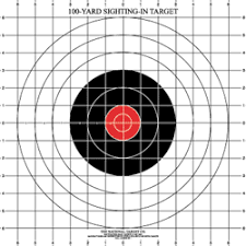 Ian wrung out the 36 yard zero on targets at a variety of ranges, with his 5 to 10 yard target shown here. St 3rc The National Target Company Inc