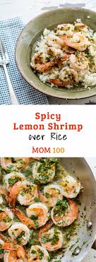 Spicy Lemon Shrimp Over Rice This Is Like A Cleaner Fresher Shrimp Scampi And A Quick And Easy Weeknight Lemon Shrimp Shrimp Over Rice Recipe Seafood Dinner