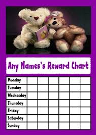 Amazon Com Purple Teddy Bears Star Sticker Reward Chart