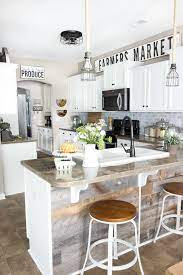 Modern Farmhouse Kitchen Makeover Reveal Blesserhouse Com So Many Bu Farmhouse Kitchen Inspiration Decorating Above Kitchen Cabinets Kitchen Cabinets Decor