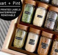 160 Spice Jar Labels: Printed Minimalist Black Matte Vinyl ...