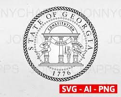 Georgia Ga State Seal Logo Digital Vector Ai Svg Png Etsy Seal Logo Svg Digital