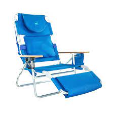 ostrich deluxe padded 3 n 1 outdoor lounge reclining beach chair blue walmart com in 2020 beach lounge chair beach chairs beach lounge