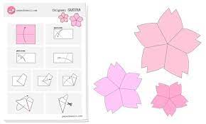 Origami Sakura Cherry Blossom Diagram Paper Kawaii Shop Origami Diagrams Origami Design Origami