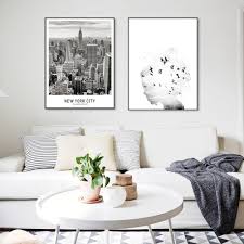 Iskandinav New York Sehir Boyama Kiz Duvar Sanat Tuval Boyama Posterler Ve Baskilar Cuadros Decoracion Oturma Odasi Icin Duvar Re Decor Home Decor Coffee Table