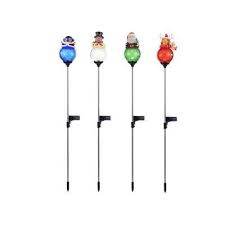 Home Accents Holiday Christmas Led Solar Penguin Reindeer Santa And Snowman Light Stakes Ty Sol 4asst The Home Depot Christmas Pathway Lights Outdoor Christmas Decorations Led Color Changing Lights
