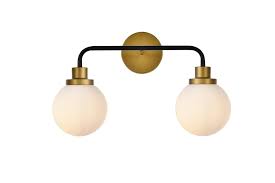 Shades are a great way to add an elegant touch to your chandelier or sconce. Hanson 2 Lights Bath Sconce In Black With Brass With Frosted Shade Twqhl Lighting Plus Inc