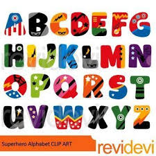 Superhero Alphabet Clip Art In Fun Vibrant Colors Complete Abc Learning Collection Of 26 Letters Super Superhero Alphabet Alphabet Clipart Lettering Alphabet