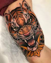 Tiger Tattoo Colour Alvaro Alonso Bcn Alvarito Tattoo Traditional Tiger Tattoo Japanese Tiger Tattoo Traditional Tattoo Animals