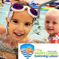 There is still time to sign up to be a part of the Worlds Largest Swimming  Lesson! Ages 4