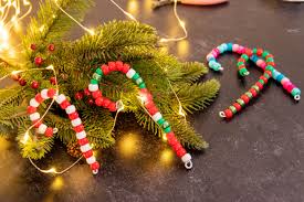 Simple Beaded Candy Cane Ornament Diy Craftwhack