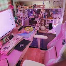 Pink Gaming Chair Gaming Chair For Girls Autofull Pink Bunny Chair Game Room Design Video Game Room Design Gaming Room Setup