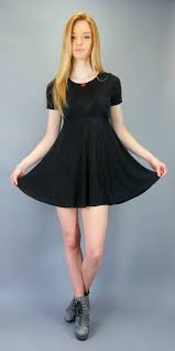 Vintage 90s Babydoll Mini Dress Black Stretch Slinky Short Little Black Dress Short Sleeve Empire Waist Short Ska Black Short Dress Mini Black Dress Mini Dress