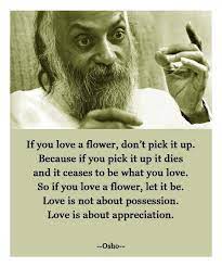 Osho > quotes > quotable quote. Love Is Appreciation Reaching For The Sky