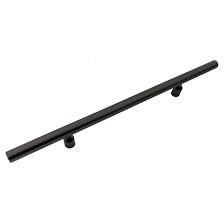 This Brushed Black Nickel Finish Oversized Cabinet Pull With Round Bar Pedestal Stainless Steel Cabinet Pulls Black Stainless Steel Appliances Nickel Finish