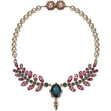 Mawi Pearl Necklace With Ornate Leaf 770 Found On Polyvore White Pearl Necklace Collar Jewelry Swarovski Crystal Necklace