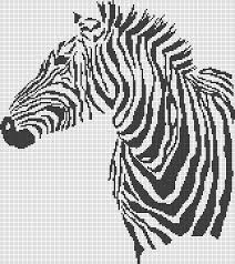 Zebra Pattern Chart For Cross Stitch Crochet Knitting