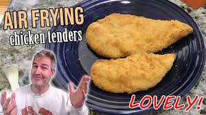 It gives them a crispy texture and has a nice flavoring that complements the chicken. Air Frying Chicken Tenders Air Fryer Recipes Old Nerd Kitchen Youtube
