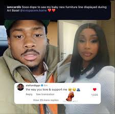 StefonDiggs says he is grateful for the love and support from #CardiB as he  debuts his new furniture line
