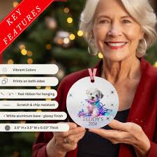 Ornamento personalizzato per cucciolo maltese, cucciolo 1° Natale, regalo  maltese, regalo personalizzato per mamma maltese, ornamento personalizzato  per cane, ornamento per cucciolo di Natale