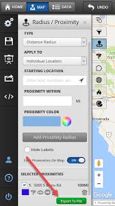 Sometimes these shapes are incorrectly labelled as a 'travel time radius map'. Https Answers Maptive Com Article 178 Distance Radius Tool Tutorial