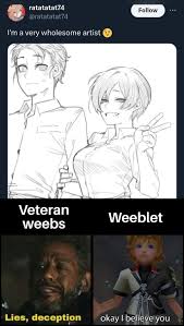 ratatatat74 @ratatatat74 Im a very wholesome artist i Veteran weebs  Weeblet . i V * * Lies, deception i okay I believe you  Anime :: фэндомы  :: без перевода - SafeReactor