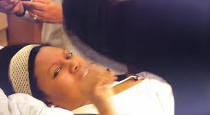 Getting there… Obstetrician Dr Amanda Little-Richardson during labor