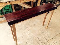 Slimline Sideboard Perfect For The Entrance Hall With Solid Recycled Jarrah Top And Contrasting Tapered Custom Furniture Custom Dining Tables Timber Furniture