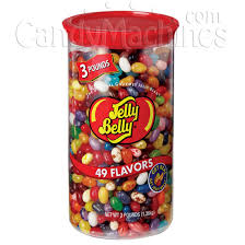 Jelly Belly 49 Assorted Flavor Jelly Beans 3 Lb Clear Can
