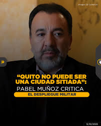 El alcalde de Quito cuestionó las “equivocadas decisiones” del Gobierno  sobre la eliminación del subsidio al diésel y llamó a las organizaciones  movilizadas a no afectar a la capital. Muñoz pidió un