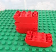 Duplo Lot 4 Sloped Curved Inverted Double Brick Round 2X4 98224 RED | eBay