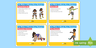 Have you tried a joe wicks workout? Joe Wicks 5 Minute Move Workout 4 Cards Bbc Children In Need