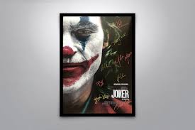 The joker dc movie poster, joaquin phoenix arthur fleck painting giclee quality. Joker Signed Poster Coa Poster Memorabilia