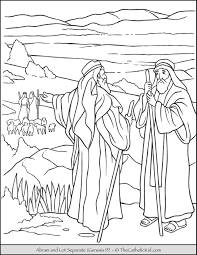 This printable coloring page will help teach kids that we shouldn't compromise on god's. Abraham And Lot Bible Coloring Page Thecatholickid Com