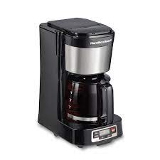 Hamilton beach coffee maker with glass carafe 5 cup 48136. Hamilton Beach Frontfill 5 Cup Compact Coffee Maker With Programmable Clock Glass Carafe 46111