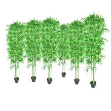 Por eso, el bambú es una de las plantas que más aceptación está teniendo en la decoración de hogares con líneas minimalistas, puesto que le da un toque zen y moderno. Bambu Plantas Artificiales Hogar Decoracion Set De 6 Vidaxl Es
