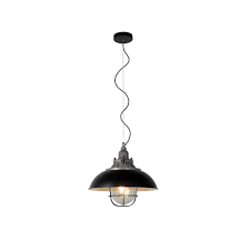 Lucide 03315 40 30 Gringo Industrial Round Glass Black Pendant Light Ideas4lighting Sku27262i4l