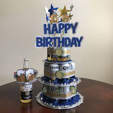 Send designer cake to india at the best price. Handmade Beer Can Cake For The Man That Loves His Corona S And Crown This 3 Tier Beer Can Cake Contains Money Birthday Cake Beer Birthday Happy Birthday Beer